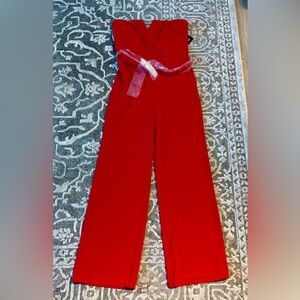 Gorgeous Red Strapless Jumpsuit
